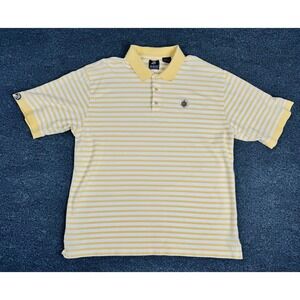 US Naval Academy Authentics Polo Yellow Striped Shirt Men's Ahead XXL Seal
